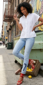 PANTALON AFRODITA BORDADO - Imagen 2