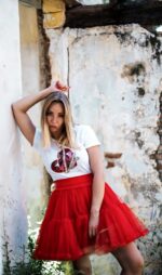 MINI FALDA TUL ROJO - Imagen 2