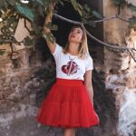 MINI FALDA TUL ROJO