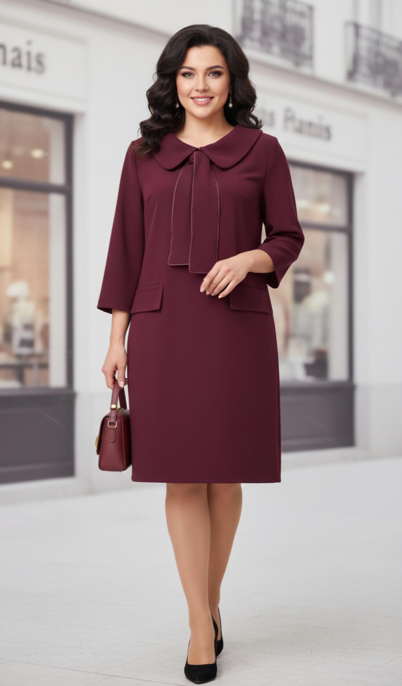 1767871019251 VESTIDO VALERIA GRANATE - Imagen 1