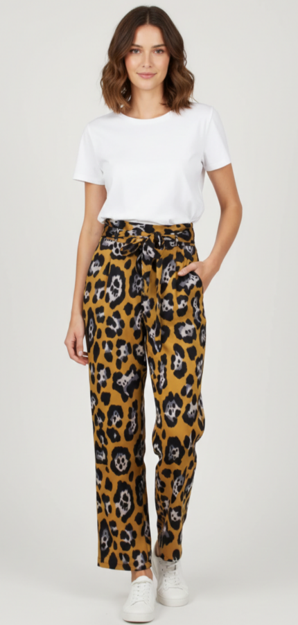 PANTALON ANIMAL PRINT MOSTAZA