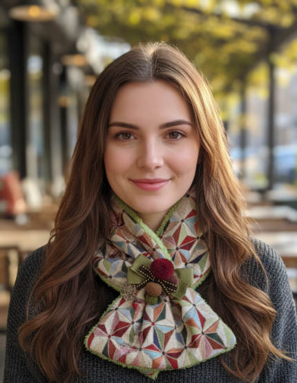 CUELLO PLUMA Y COLLAR GEOMETRICO