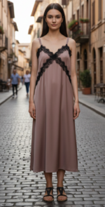 VESTIDO SHINY CASTAÑO - Imagen 3