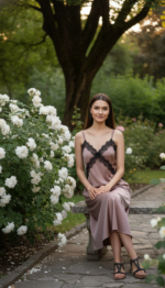 VESTIDO SHINY CASTAÑO - Imagen 2