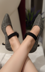 ZAPATO CUADROS GRIS - Imagen 3