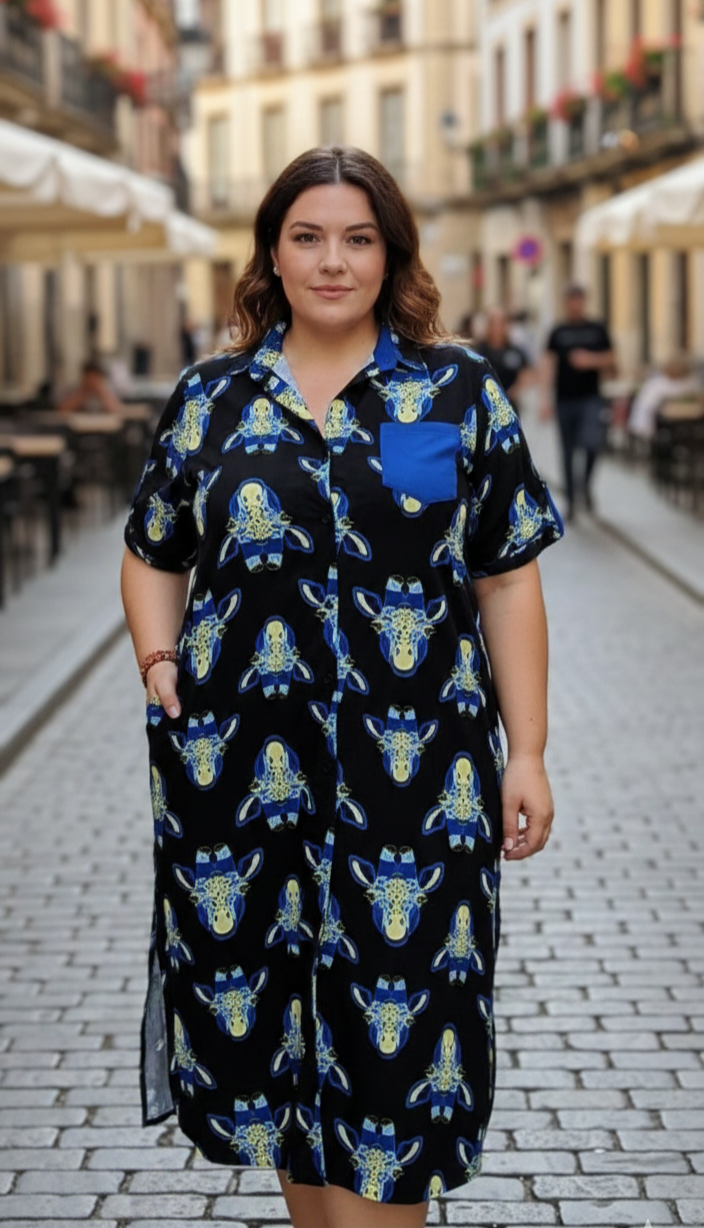 1770516227664 VESTIDO CAMISERO JIRAFAS - Imagen 1