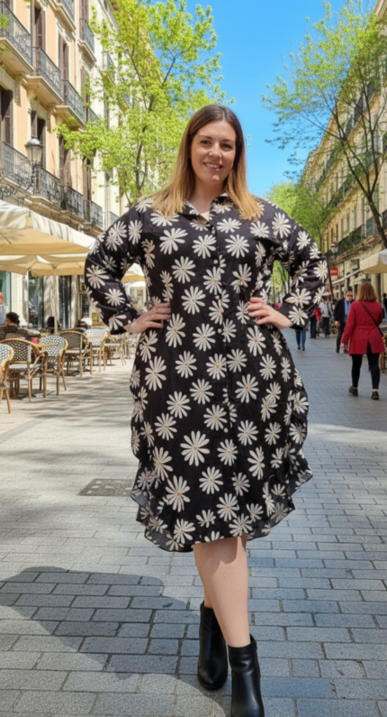 VESTIDO VOLANTE MARGARITAS