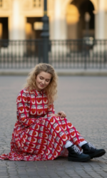 VESTIDO LARGO RASO LATAS - Imagen 3