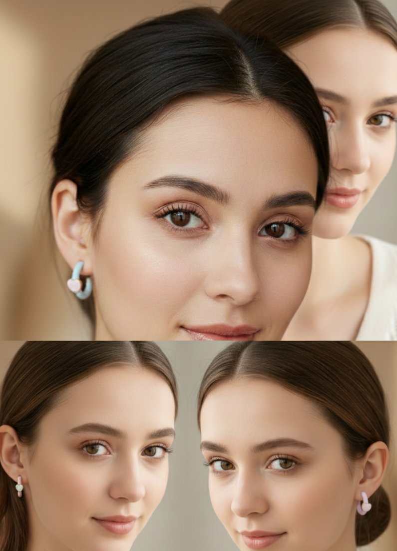 1771271861588 PENDIENTES MEDIO ARO CORAZON - Imagen 1