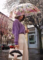 PARAGUAS FLORAL TRANSPARENTE