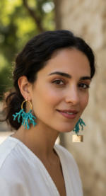 PENDIENTE ARO OCEAN TURQUESA - Imagen 2