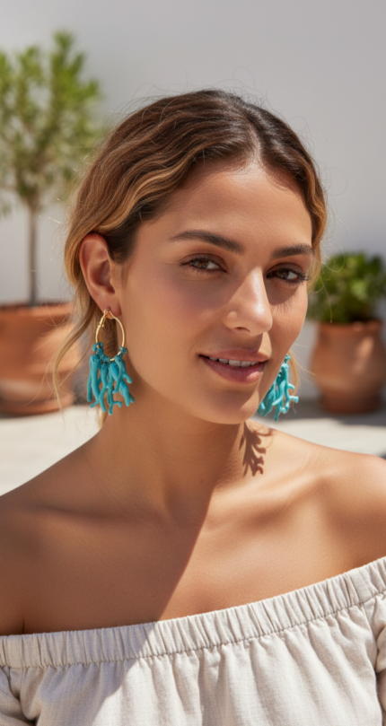 PENDIENTE ARO OCEAN TURQUESA