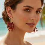 PENDIENTES ARO OCEAN ROJO