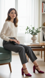 ZAPATO SALON TACON TRICOLOR FUCSIA