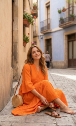 VESTIDO VANESSA NARANJA - Imagen 3