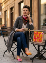 MANOLETINAS+BOLSO+PAÑUELO NARANJA - Imagen 2