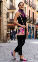 MANOLETINAS+BOLSO+PAÑUELO FUCSIA