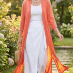 CHAQUETA LARGA SKY CORAL
