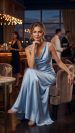 VESTIDO TULIPAN CELESTE - Imagen 2