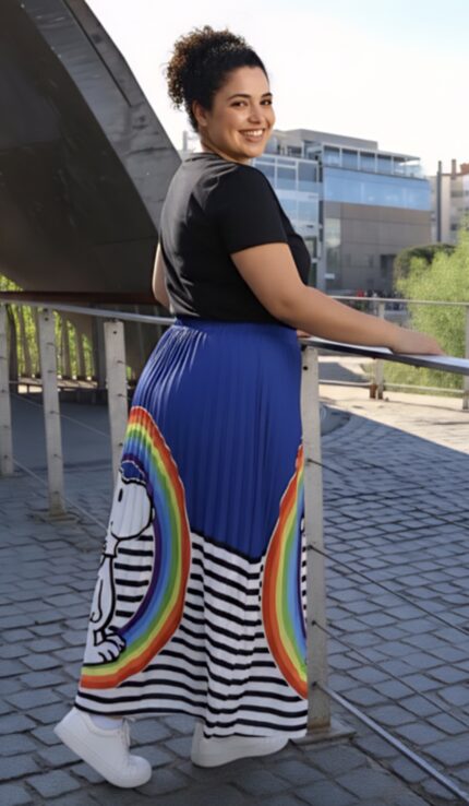 FALDA PLISADA SNOOPY ARCOIRIS