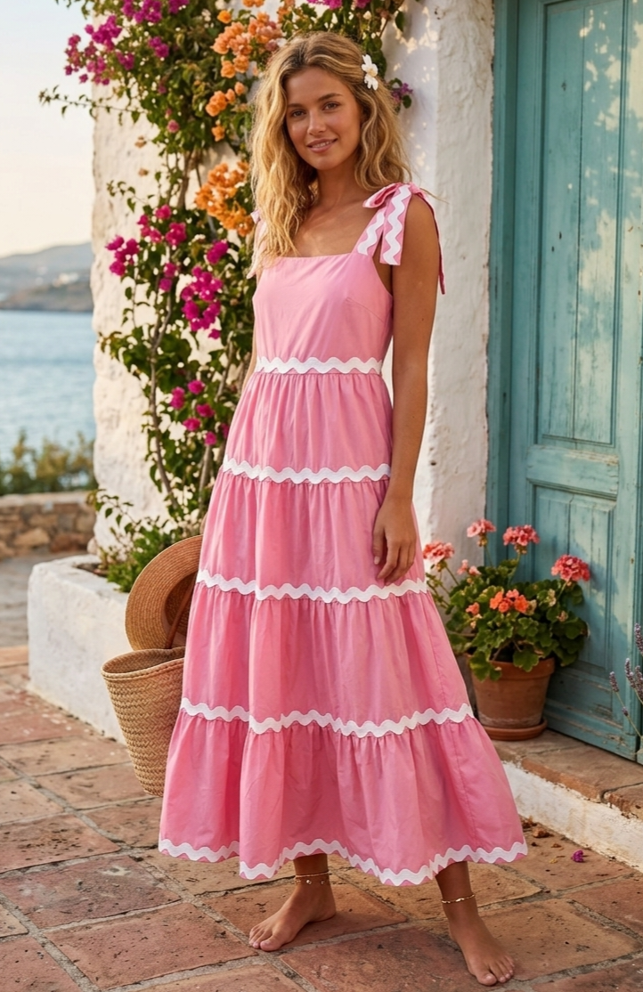 1780082888990 VESTIDO NAXOS ROSA - Imagen 1
