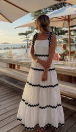 VESTIDO NAXOS BLANCO Y NEGRO - Imagen 2