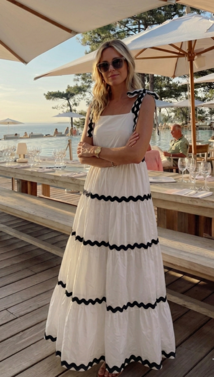 VESTIDO NAXOS BLANCO Y NEGRO