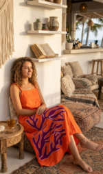 VESTIDO CORALES NARANJA - Imagen 2