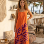 VESTIDO CORALES NARANJA
