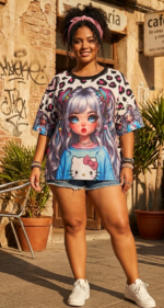CAMISETA OVER KITTY