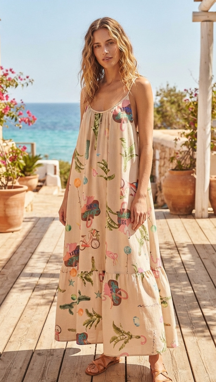 1786802962603 VESTIDO JESSA CREMA - Imagen 1