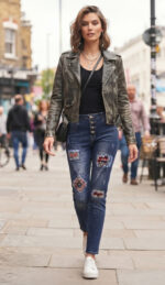 JEANS PARCHES BOTONES - Imagen 2